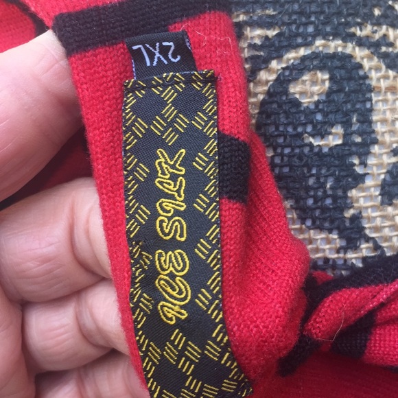 Sz 2 XL Ice Silk Red Black Winter Dress EUC - Picture 7 of 7